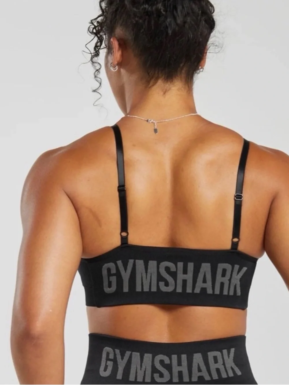 Gymshark Black High-Neck Strappy Sports Bralette - Picture 4 of 7